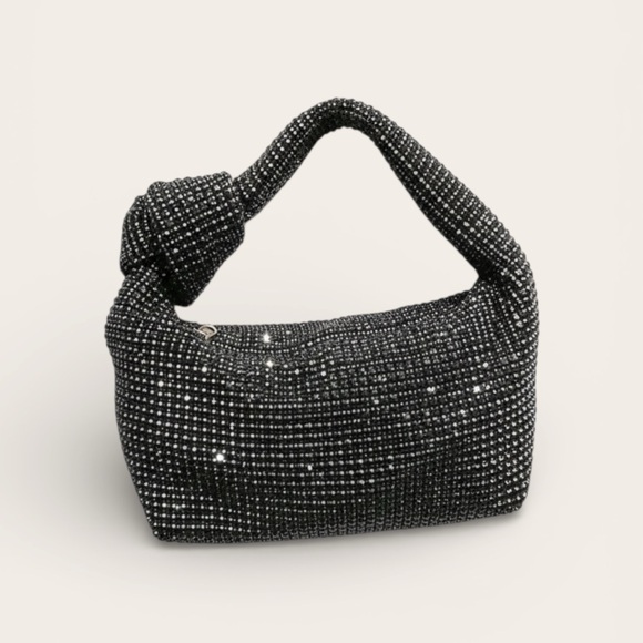 Madison West Handbags - Madison West Black Rhinestone Hand / Shoulder Bag